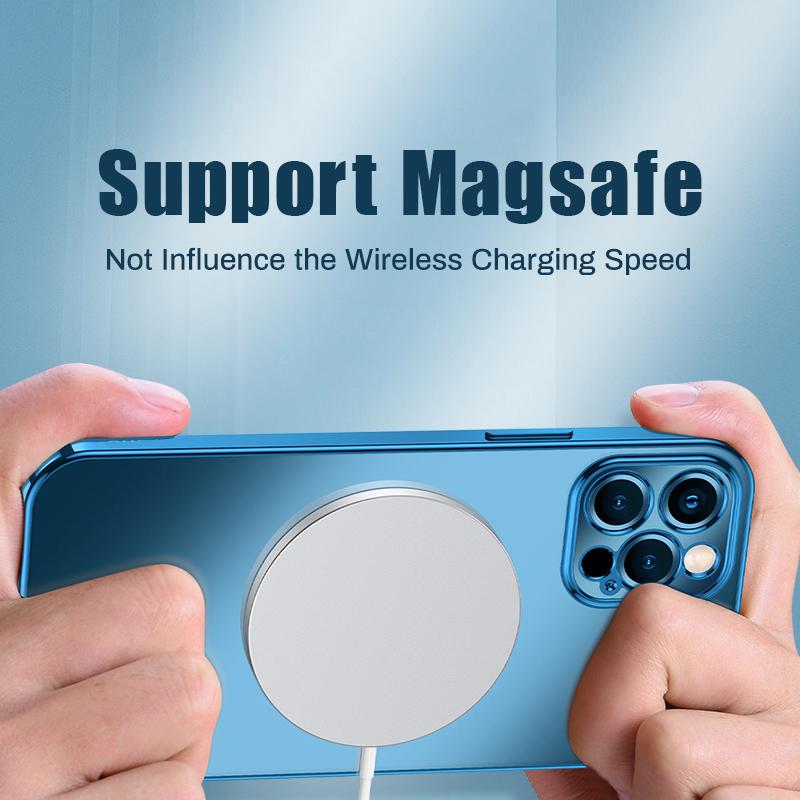 Luxus-Beschichtung, quadratischer Rahmen, matt, klar, Silikonhülle für iPhone 11 12 13 Pro Max Mini Xr X Xs 7 8 Plus Se 2020, weiche, dünne Abdeckung