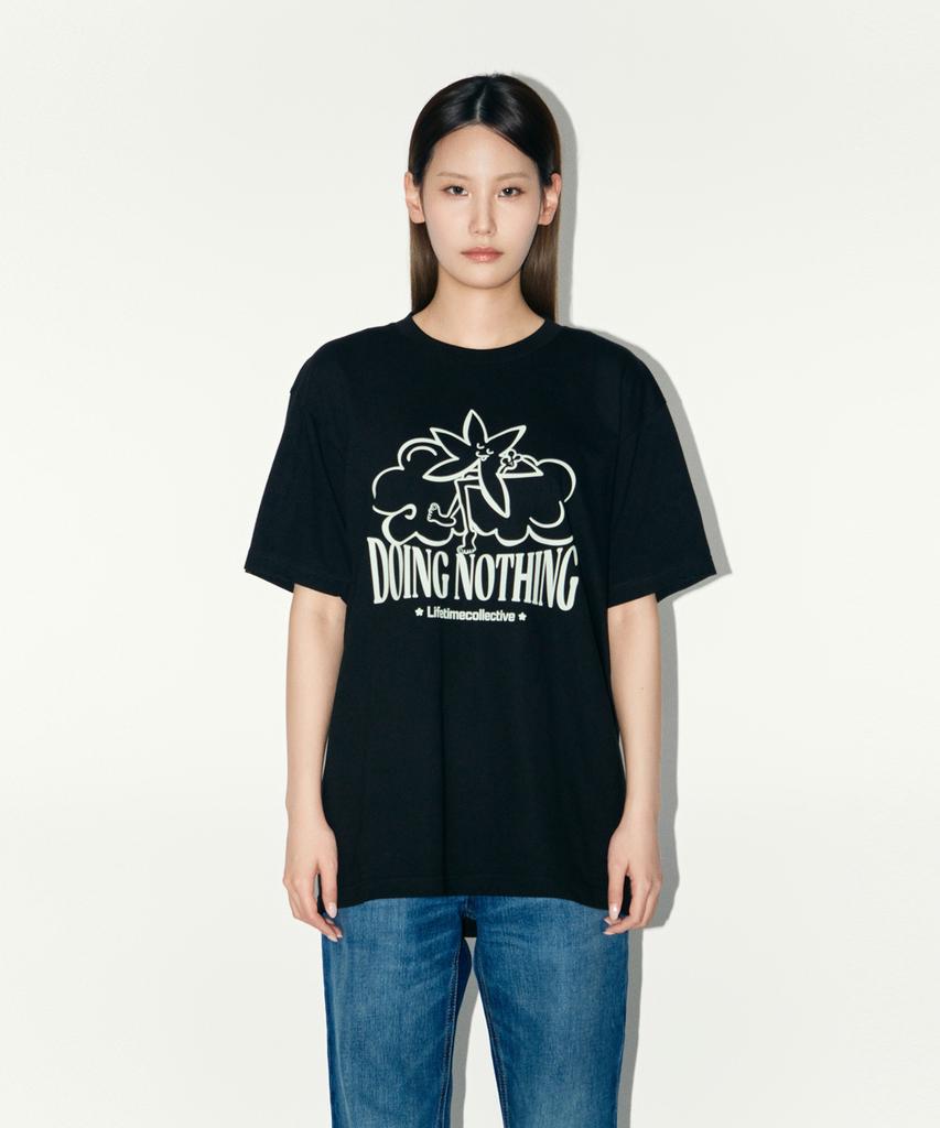 Laipeutaimkollegtibeu Doing Nothing Short Sleeve T-Shirt Black