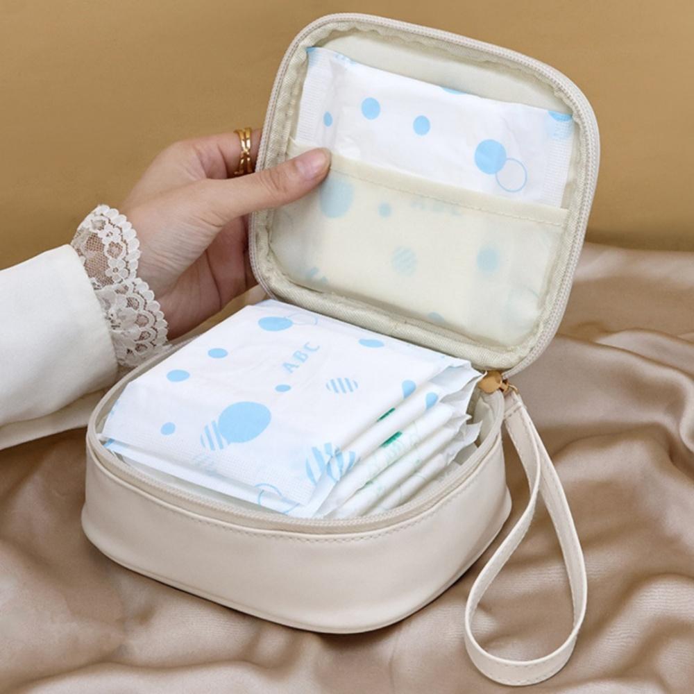 Portable Storage Bag  Travel Makeup Organizer Woman Lipstick Bag Handheld Pu Leather Cosmetic Bag For Gift For Makeup