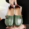 Women's Leather Shoes Flat Bottom Ladies Casual Mom Shoes Soft Loafers Women's Shallow Summer Comfort Flats Nursing Shoes Female