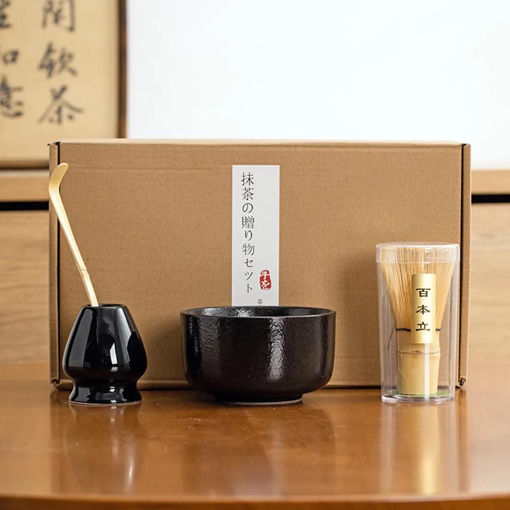 6Pcs 4Pcs Tea Whisk Brush Set Bamboo Matcha Whisk Scoop and Holder Matcha Bowl with Strainer Japanese Matcha Ceremony Accessory