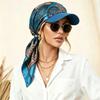 Foulard quadrato in raso stampato, bordo, foulard, cinturino per cappello, berretto con visiera, visiera da esterno, cappello a doppio uso