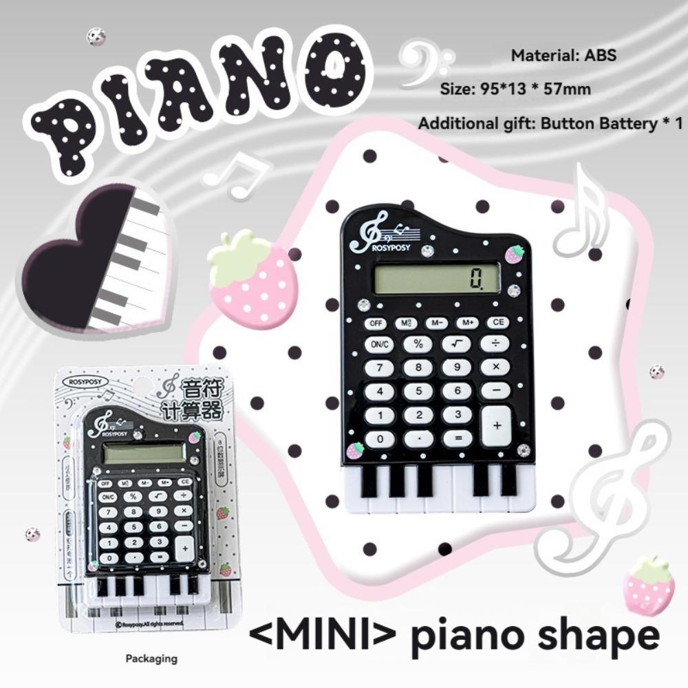 

Multifunctional Piano Shape Mini Calculator Portable Pocket Office Calculator 8 Digits Student Calculator Desktop чорний