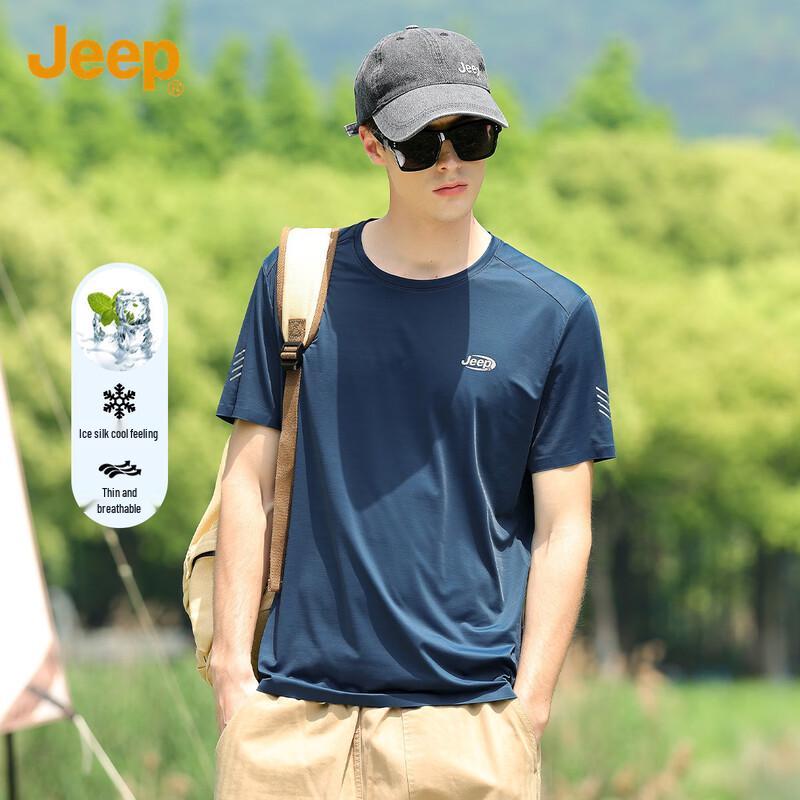 JEEP Men s Ice Silk Short Sleeve Casual T-Shirt 3XL