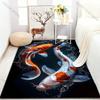 Dywan z nadrukiem ryb Koi 3D do salonu, sypialni, przy łóżku, pod sofę, mata podłogowa, nowoczesny wystrój domu, dywanik do przedpokoju, korytarza, duży rozmiar
