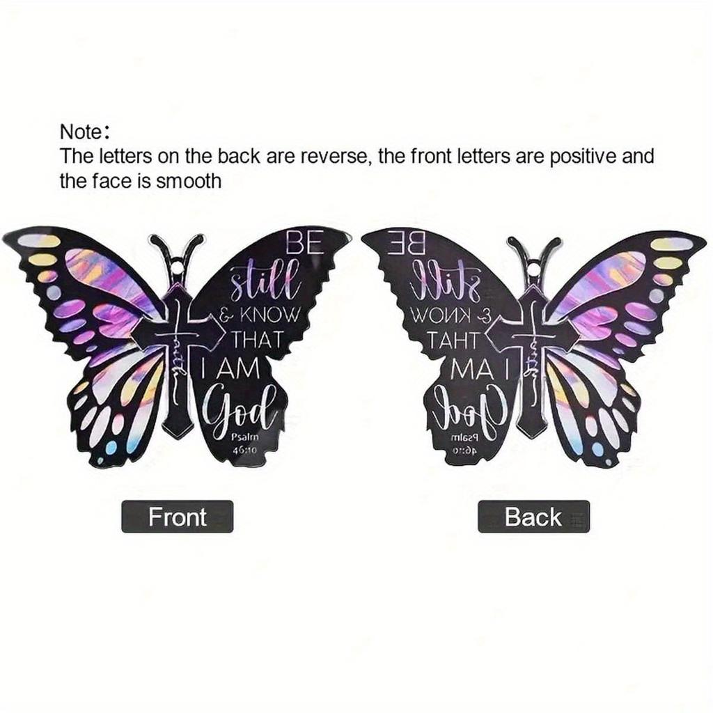 Exquisite Colorful Black Butterfly Cross Pendant, Bicycle Rearview Mirror Decor, Keychain, Holiday Gift