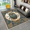 Vintage Beetle Rug with Floral Border  Antique Style Living Room Carpet, Nature-Inspired Home Decor Items Skid resistant carpet