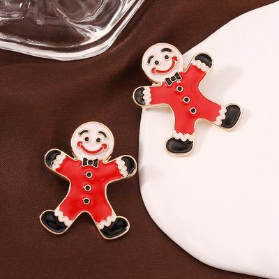 Creative Christmas Gingerbread Man Earrings Cartoon Cute Trendy Fashion Simple Versatile Earrings