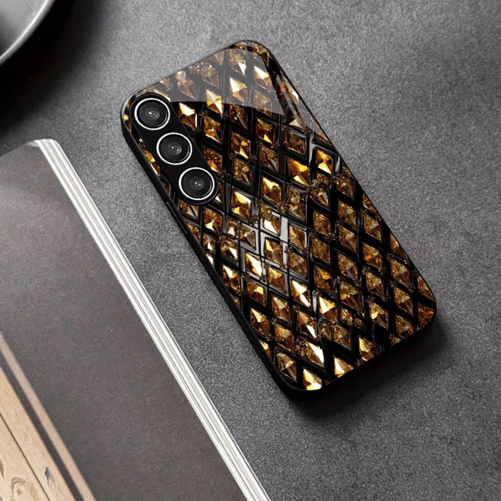 Business Black gold Leader PhoneCase Glass PhoneCase for Samsung Galaxy S26 S25 S24 S23 S22 S21 FE Ultra Plus Dropresistant