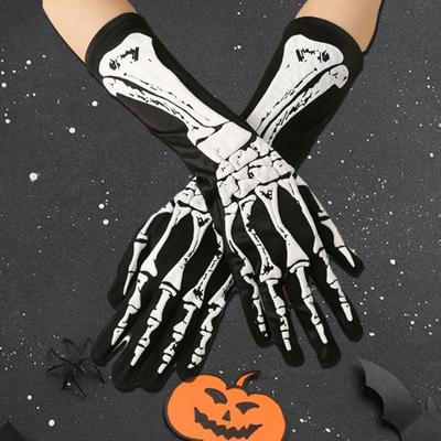 1 Paar Halloween Skelett Handschuhe Geisterhandabdruck Leuchten im Dunkeln Leuchtend