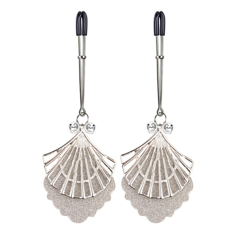 1 Pair Feather Metal Bells Nipple Clamps SM Nipple Ring Flirting Teasing Sex toys Bondage Kit Slave Bdsm Girl Exotic Accessories