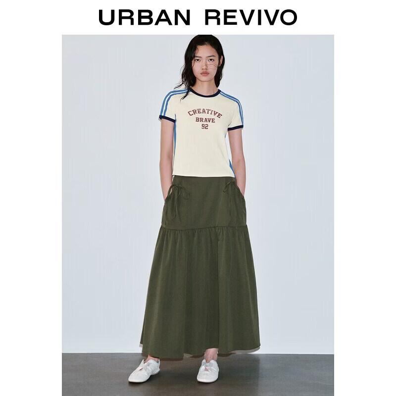 UR2026 Women s Casual Distressed Stripe T-shirt L