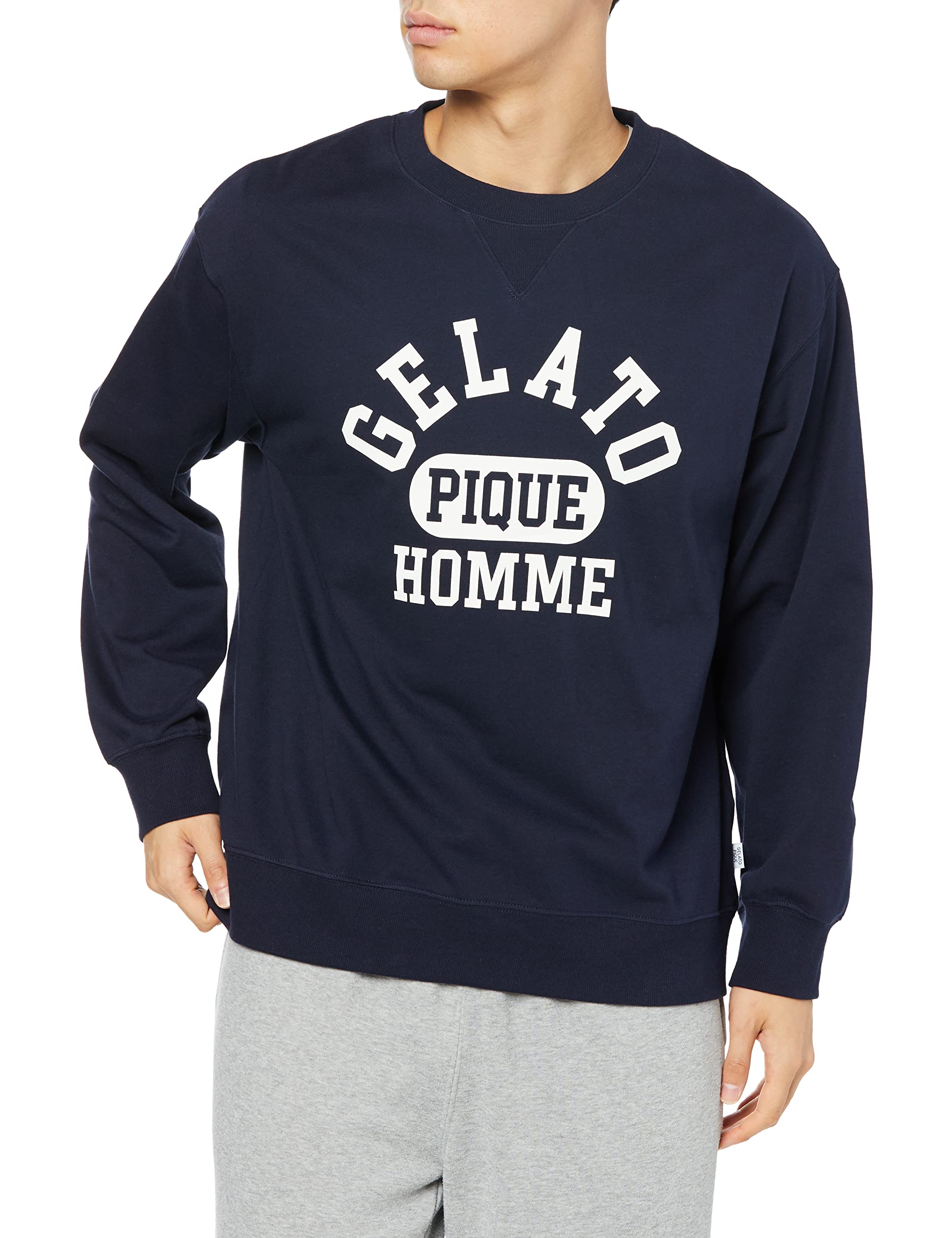 

Homme College Logo Pullover PMCT224921 NVY M [Gelato Pique] Men s Темно-синій