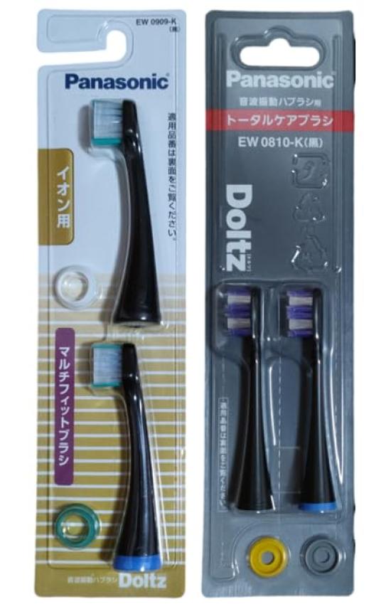 

[Set Purchase] Panasonic EW0909-K Black Replacement Brush Doltz Ion Multi-Fit Type 2-Piece Set + Panasonic EW0810-K Black Doltz Total Care Brush