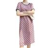 Women's Crew-neck Dress Summer Splicing Loose Large Size Fashion Short-sleeved Mid-length Dress