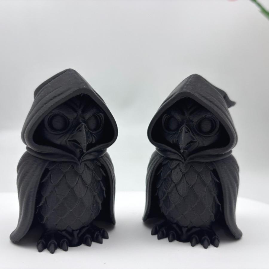3D Printed Cape Owl Statue, Halloween Owl Prank, Ghost Owl, Perfect Home Decoration for Christmas, Indoor/outdoor Display