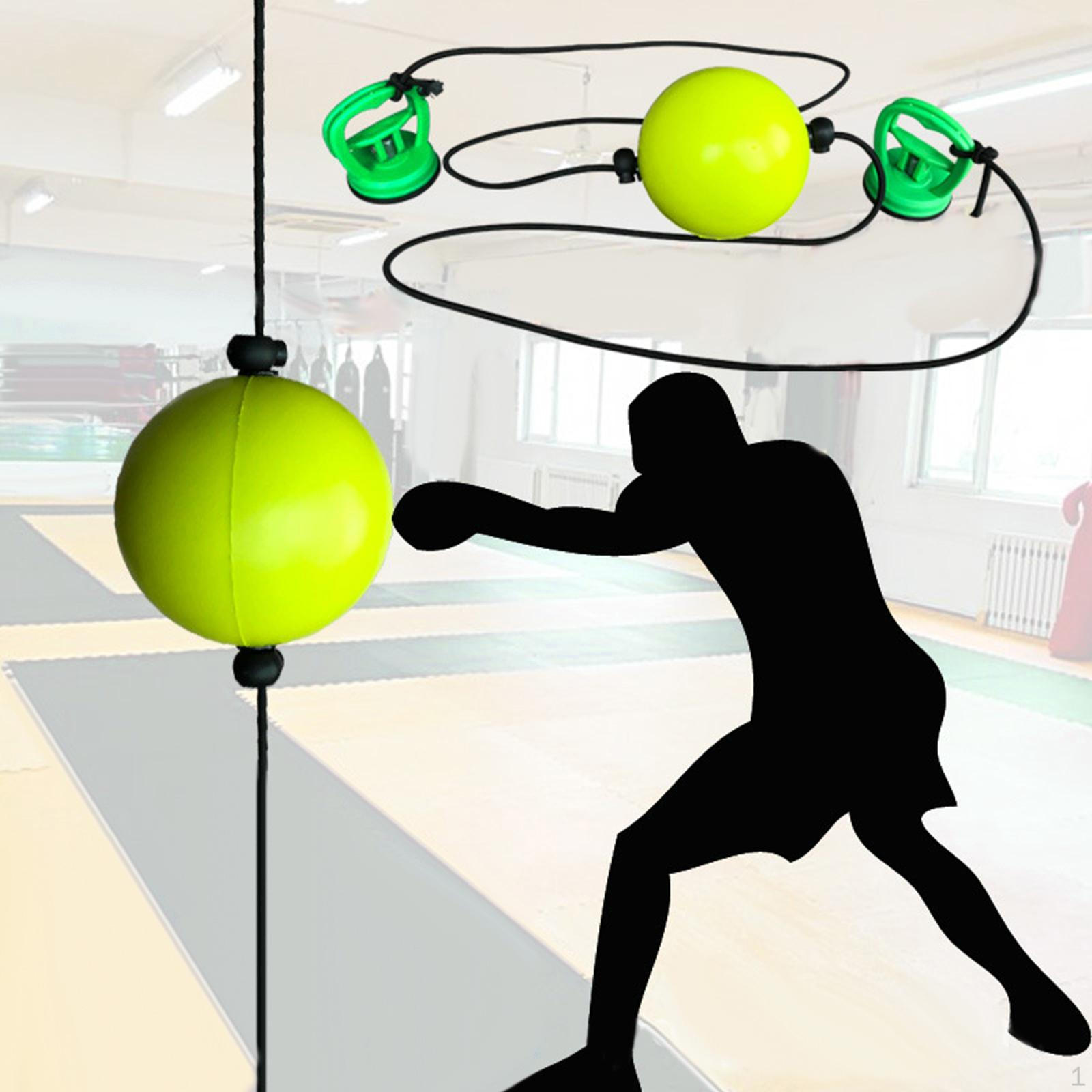 PU Boxing Ball, Double End Punching Ball Adjustable Rope Punch Gear for Training Exercise Sparring