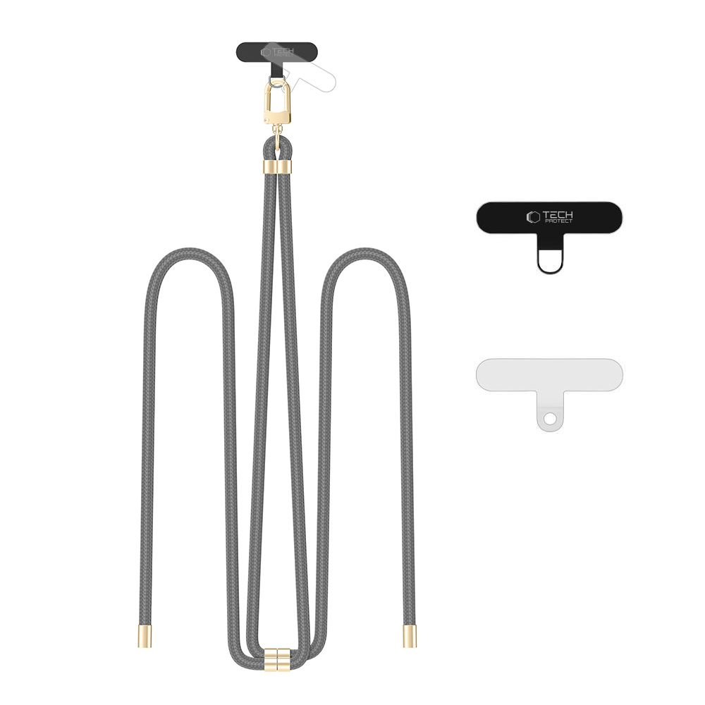 Tech-Protect C7S Rope Crossbody Strap Crayon Grey/Gold