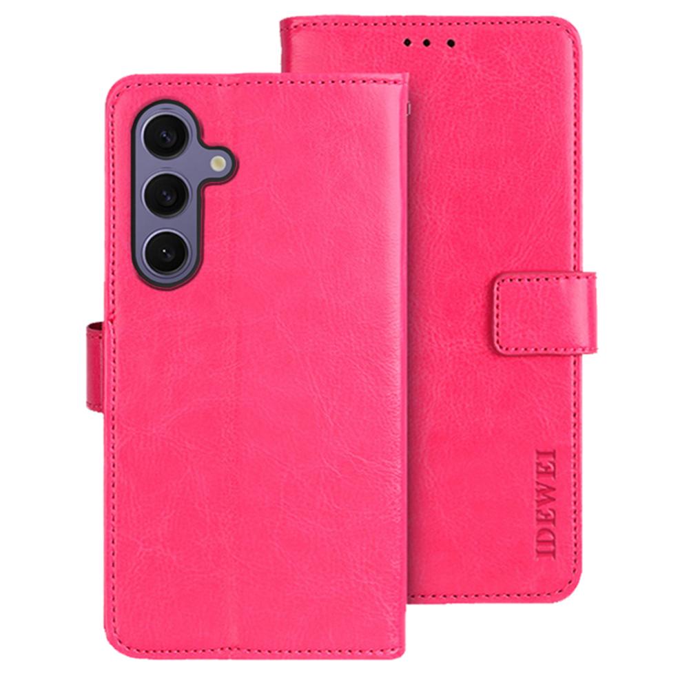 IDEWEI For Samsung Galaxy S25 Stand Case Crazy Horse Texture Leather Phone Cover