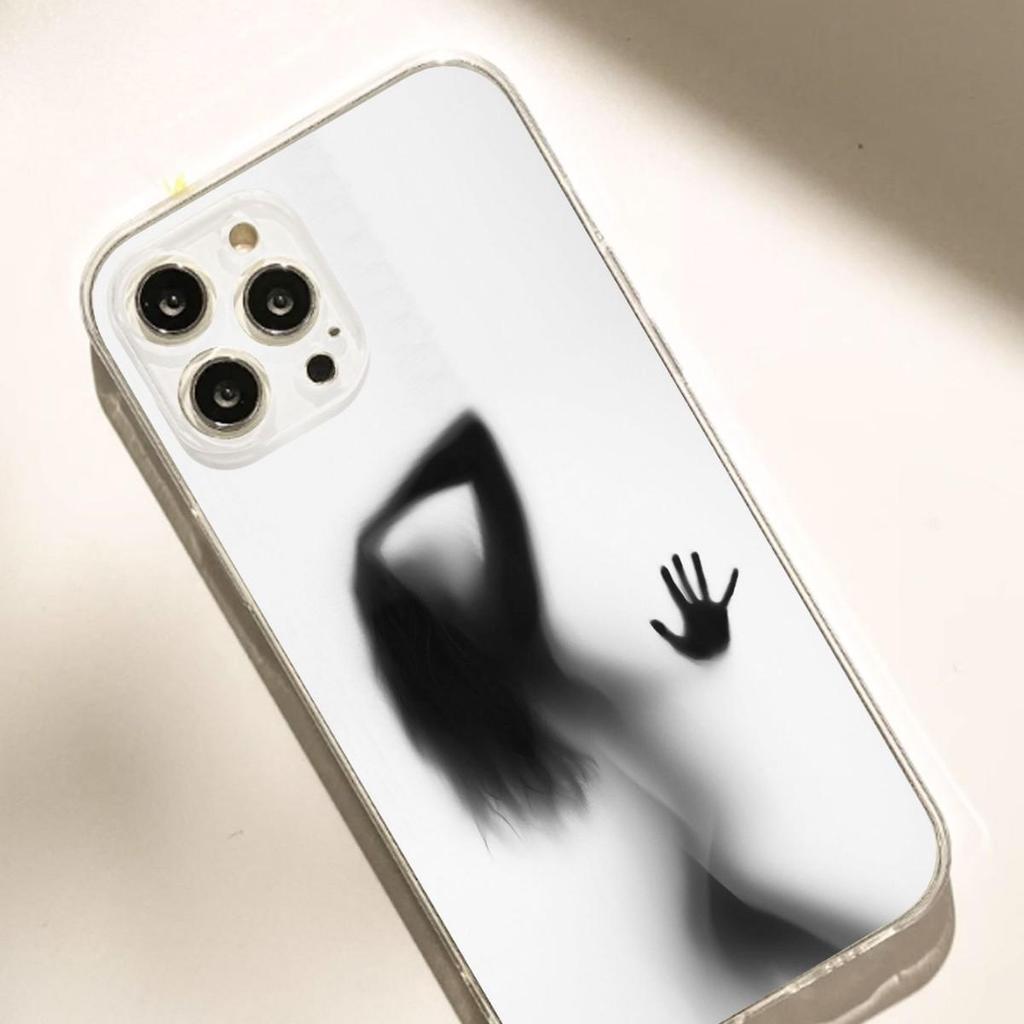 Shadow Woman Transparent, Drop-Proof Case for iPhone 14 & 15-17 Pro Max