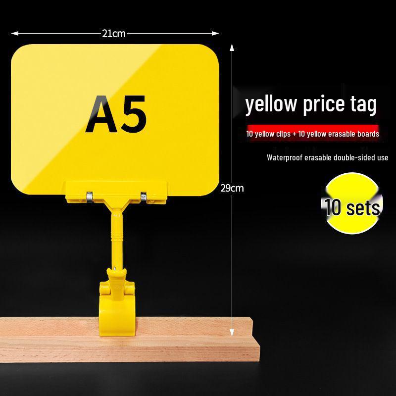 Abwischbares PVC Obst- und Gemüse-Preisschild mit doppelseitigem Clip für Supermarkt-Auslagen