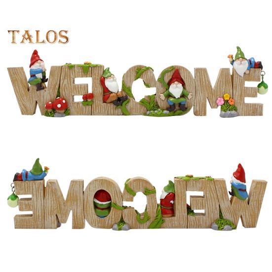 Zwerg-Willkommensschild, Kunstharz, Cartoon-Zwerg-Ornament, Gartenzwerg, Brief, Willkommensschild für Zuhause, Büro, Balkon, Innen- und Außendekor