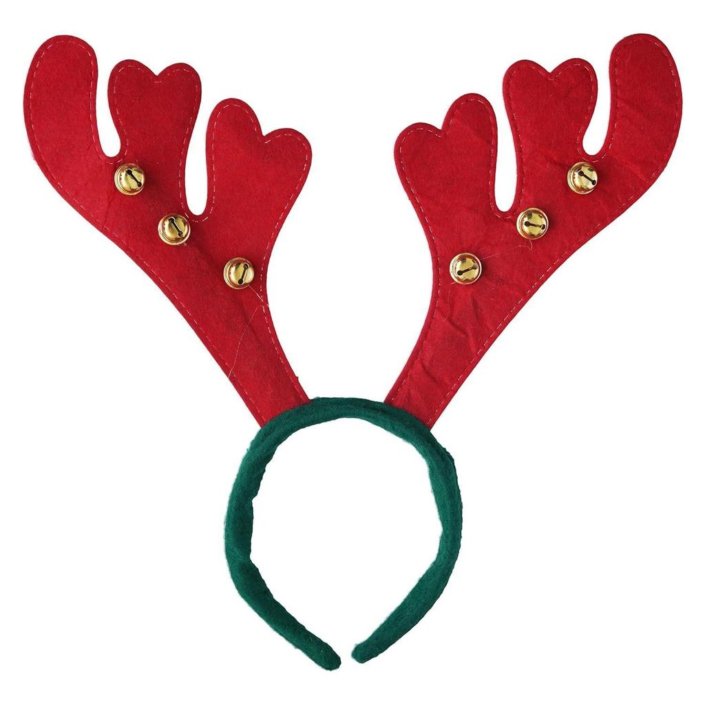 Red Green Christmas Headband Reindeer Antlers Design Hair Band | Deer Horn Hairband for Party Birthday | Xmas Gift for Children Girls