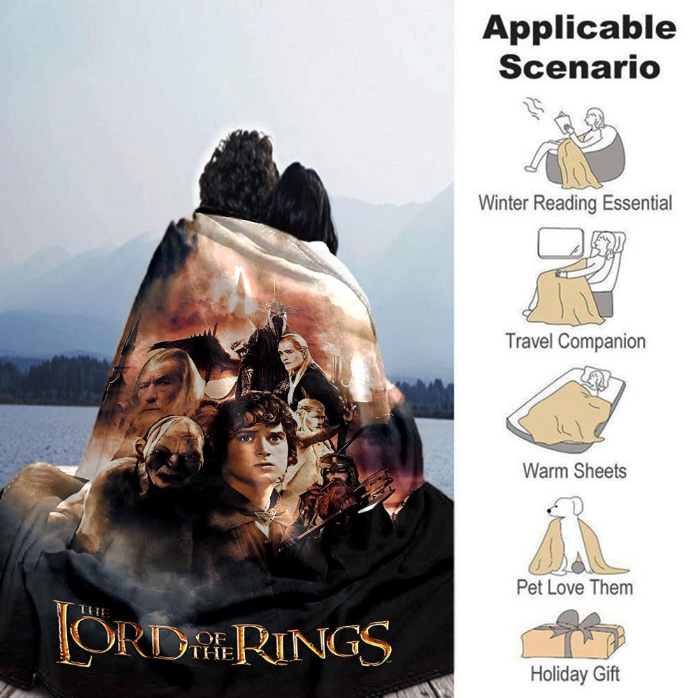 1pc Lord of the Rings Flannel Blanket Soft Warm Throw for Home, Office, Travel, All-Season Cozy Bedding GiftL1085