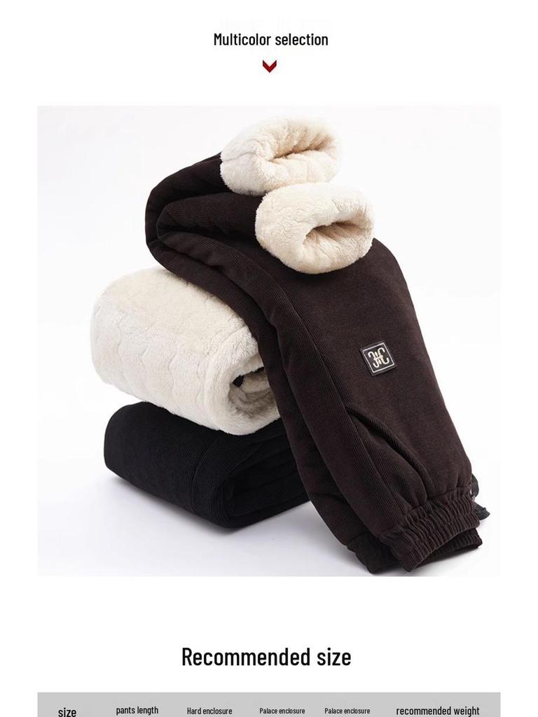 High-Waisted Fleece-Lined Winter Pants for Middle-Aged and Elderly Women