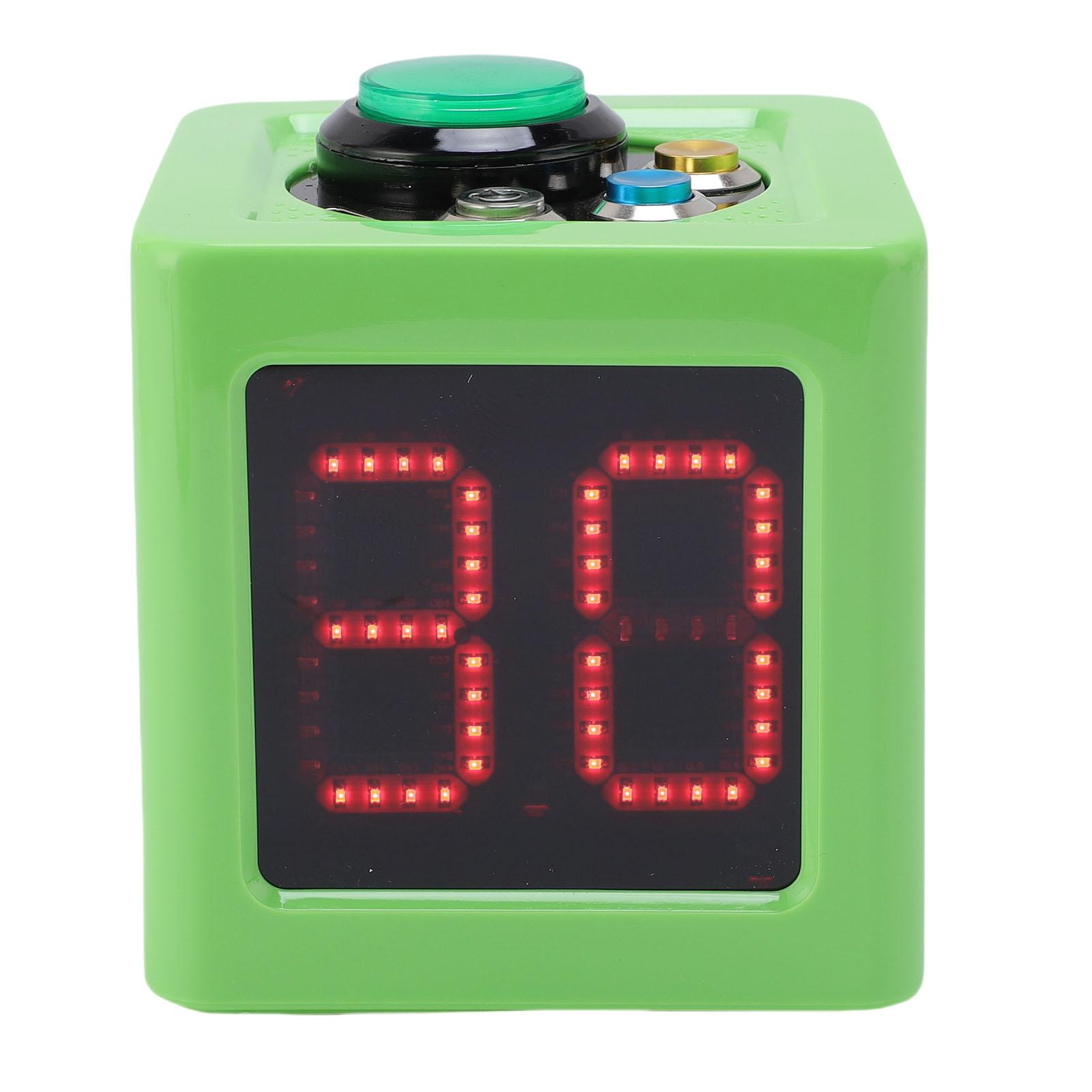 

4-стороння кубічна таймерна батарея з живленням від батарей Точний таймер зворотного відліку секунд для шахів, покеру, гонок Green