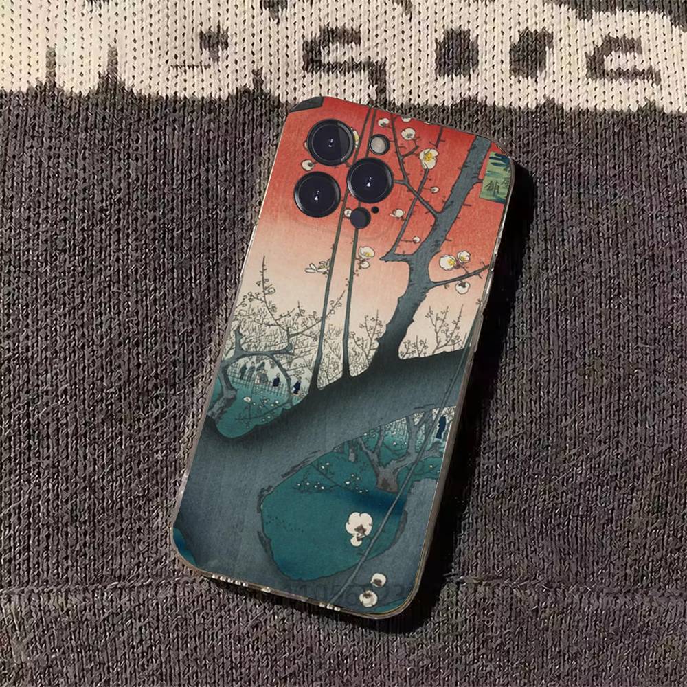 Japan Style Ukiyo-e New Phone Case For iPhone17 16 15 14 13 12 11 Pro Xs Max Mini Plus Antislip Shockproof Hard