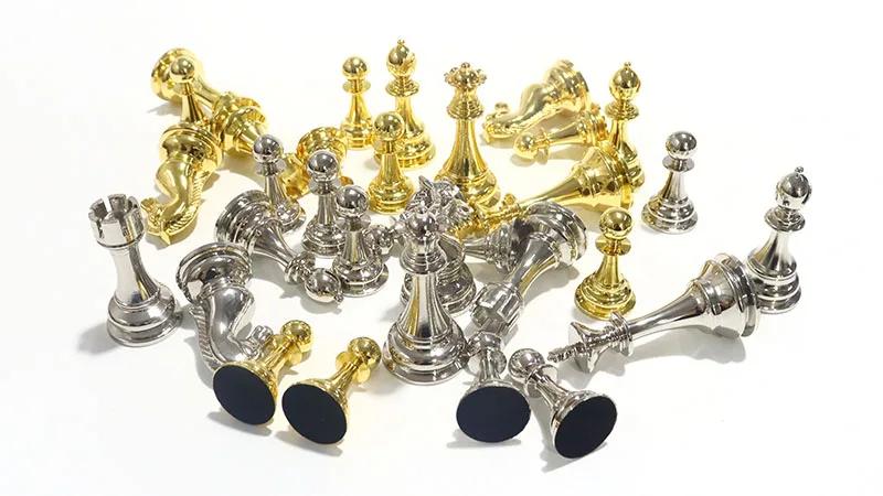 Luxury Metal Chess Set + Wooden Board