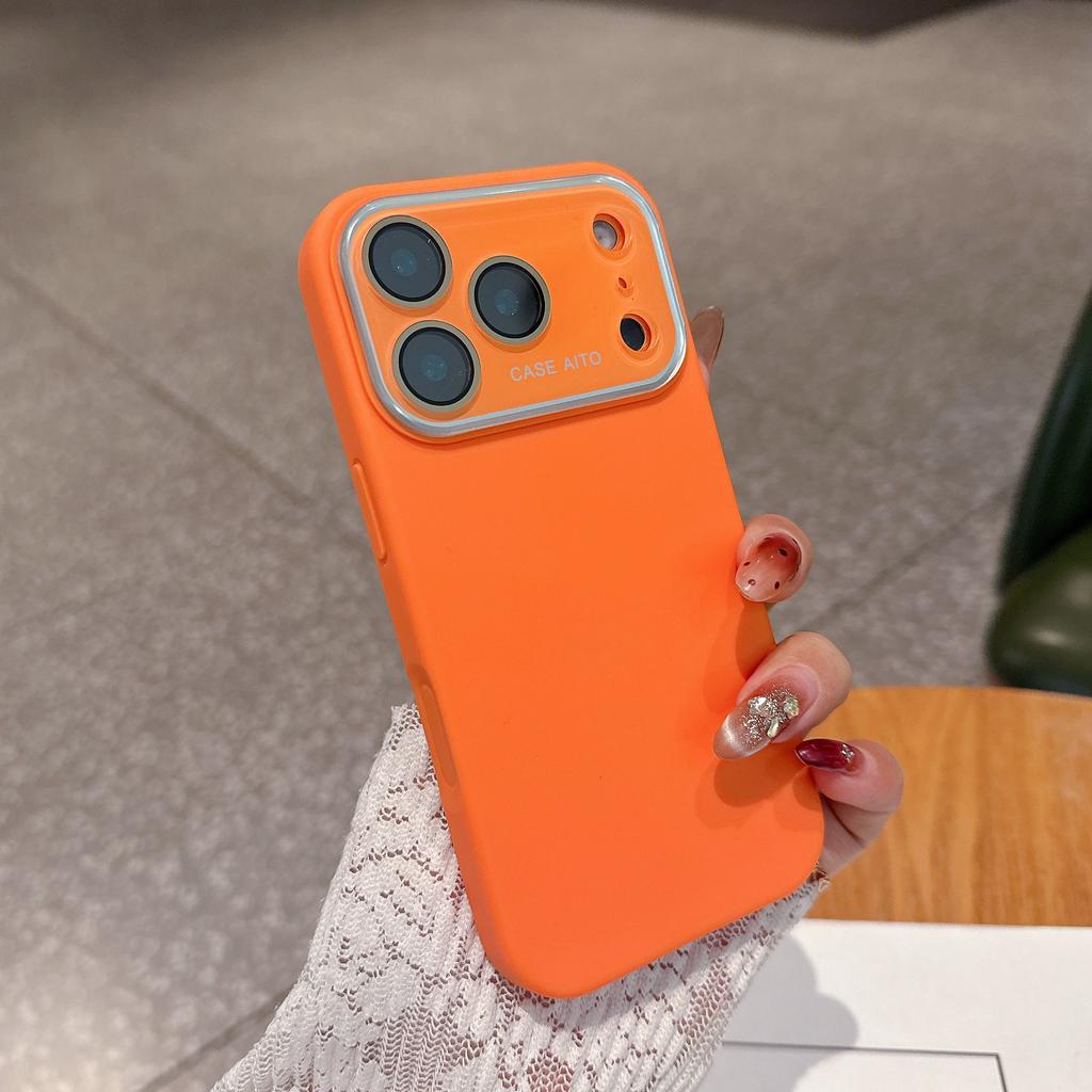 Large Window Camera Protection Silicone Case For iPhone 17 16 15 14 13 12 11 Plus Pro Max Solid Color Matte Shockproof Cover