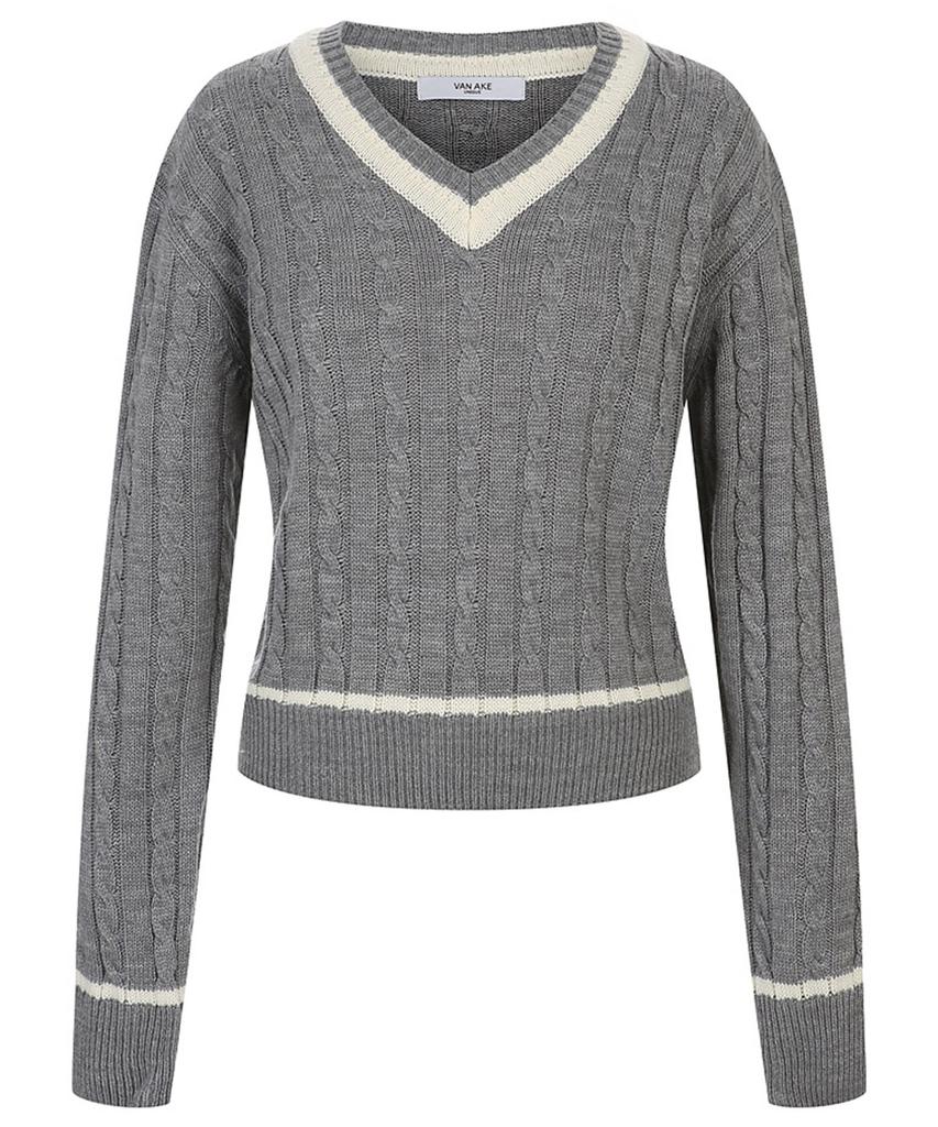 VANAKE V-Neck Contrast Knit_Vb4Xktmk01Z