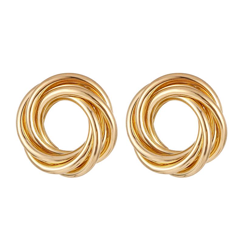 Hot Selling Vintage Earrings Women Big Gold Color Geometric Statement Metal Drop Earrings Jewelry Accessories