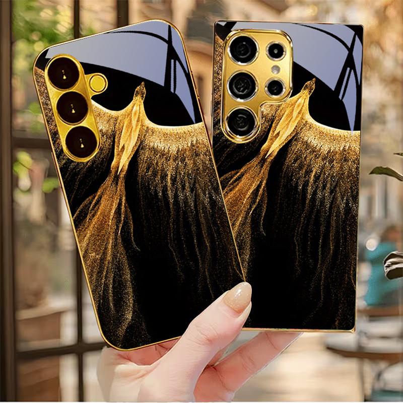 Elegant Phoenix Electroplated Golden Phone Case For Samsung A31 A51 A71 A12 A22 A32 A42 A52 A72 A13 A23 A33 A53 A31 Glass Cover
