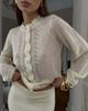 Crew Neck Pure Color Knit Cardigan Spring Lace Hollow Out Sweater Coat Women Casual Top