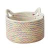 Cotton Rope Woven Basket Storage Bin for Nursery Bathroom Closet Cube Shelf Organizing 24x14cm White