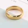 New Fashion Simple Smooth Stainless Steel Ring for Women and Men Classic Gold Color Couple Rings Wedding Engagement Jewelry