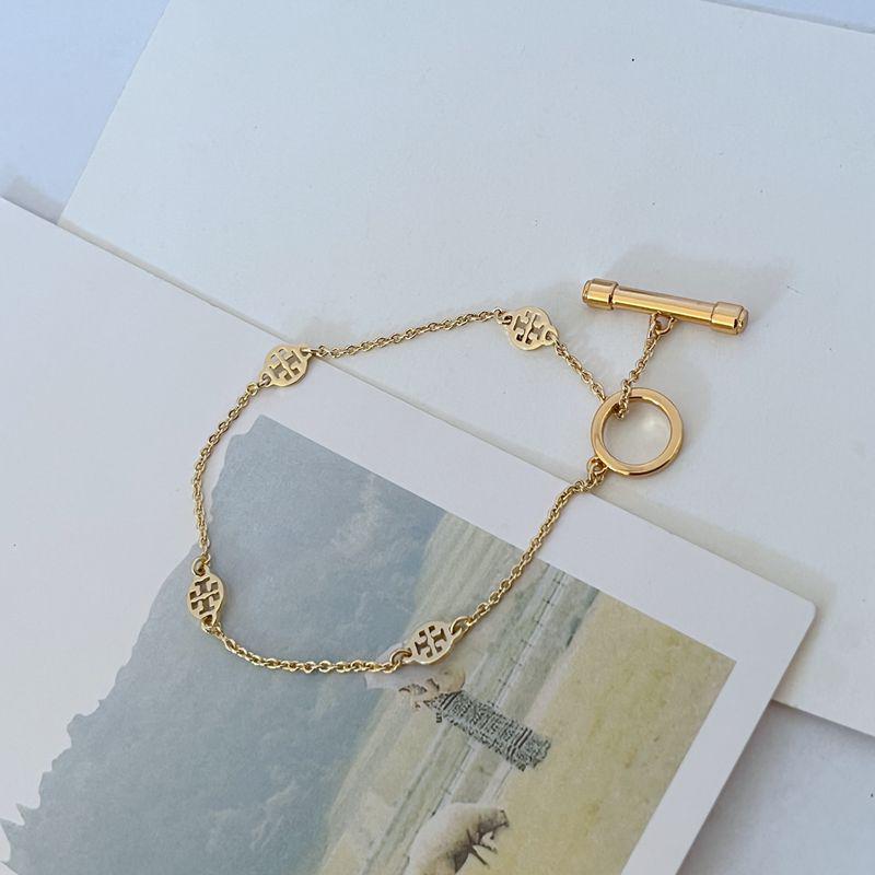 Brățară metalică elegantă, minimalistă, pentru navetă, cu cataramă de lux TO cu literă engleză