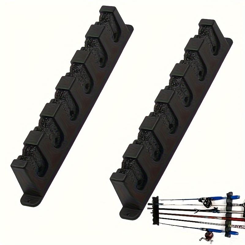 2pcs Wall Mounted Fishing Rod Storage Rack - Holds 6 Rods, Saves Space, Easy Access