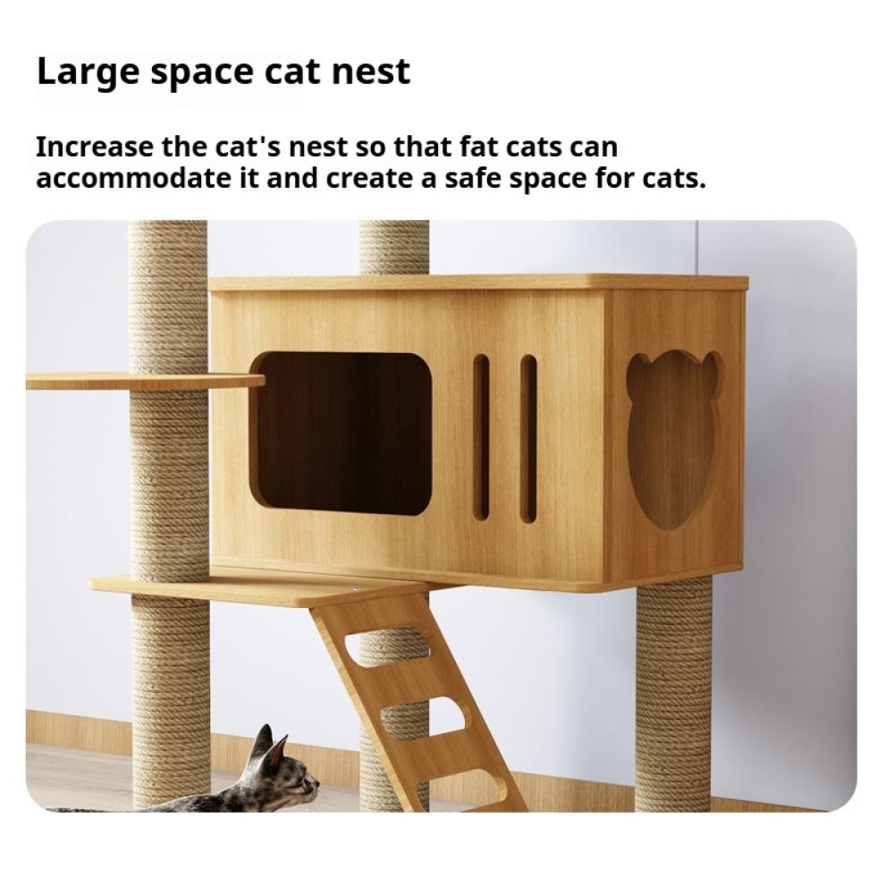 Multi-Level Cat Climbing Frame For Indoor With Scratching Posts Scratching Boards Perches Caves Large Cat Tree Tall Cats Tower