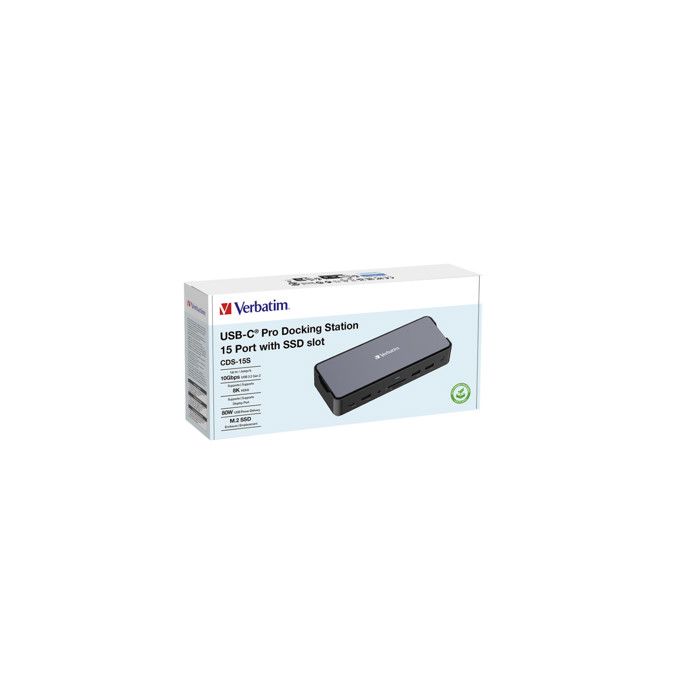 Station d'accueil USB-C Pro 15 Ports avec Fente SSD - VERBATIM - CDS-15S
