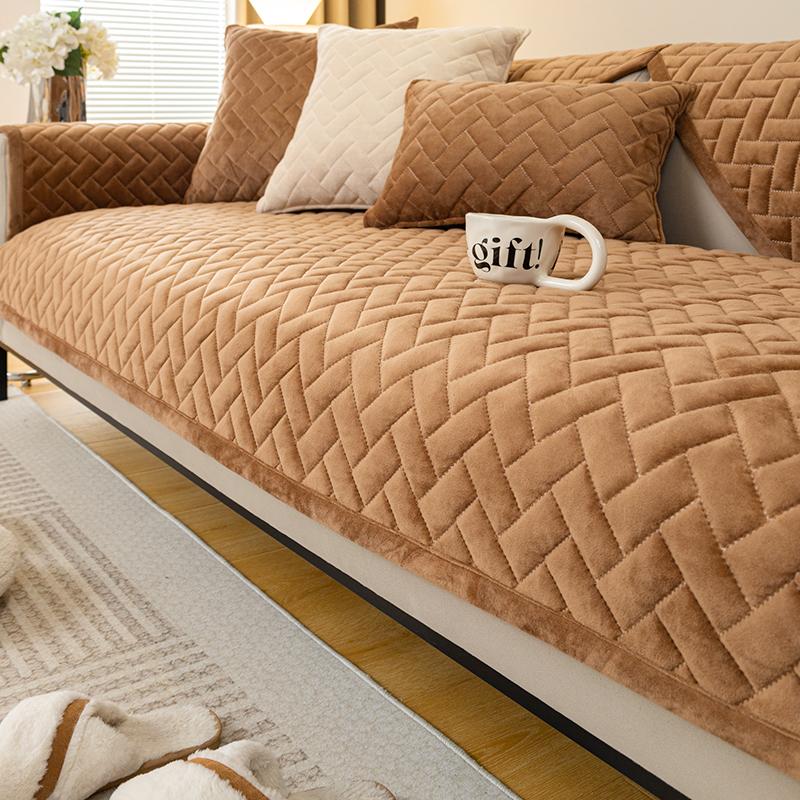 Plush Sofa Cushion Winter Cream Wind Milk Suede Sofa Cover All-Inclusive Full Cover Towel Cover Cloth Non-Slip Seat Cushions