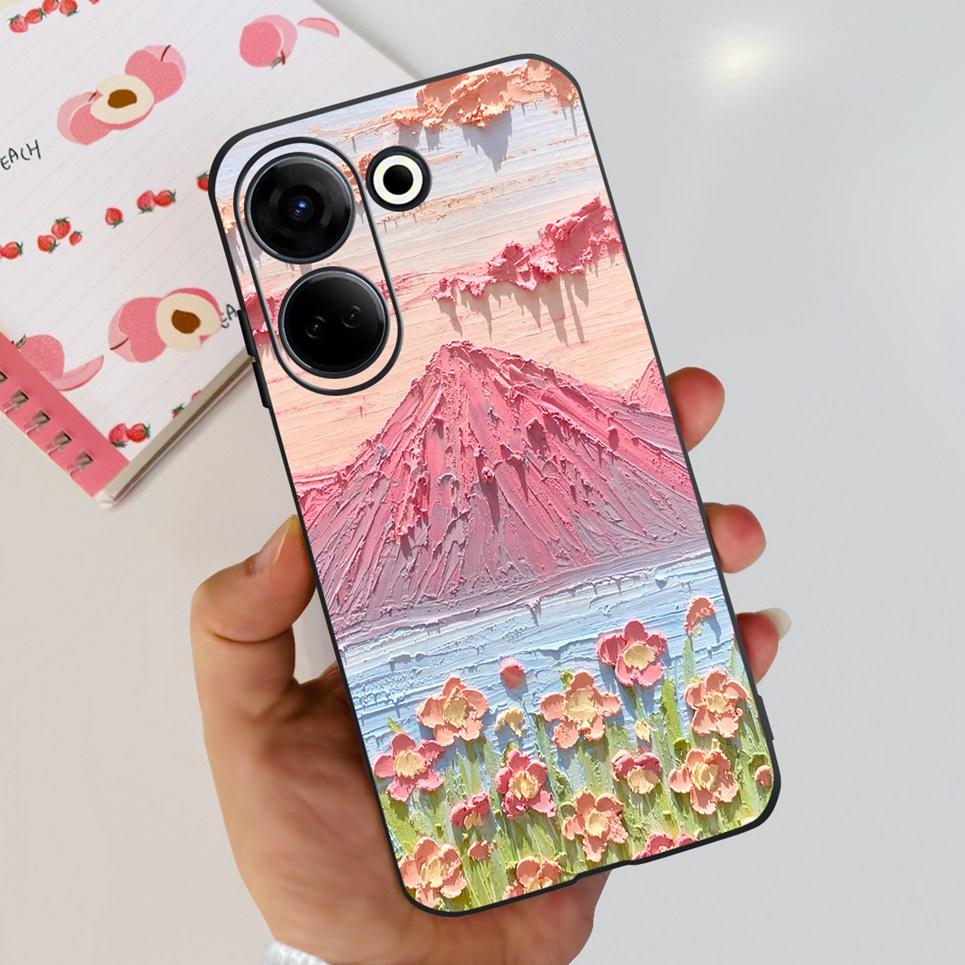 For Tecno Camon 20 Pro 4G 5G Case Cute Cat Cartoon Love Heart Liquid Silicone Shell For Tecno Camon 20 Premier Camon20 4G Funda