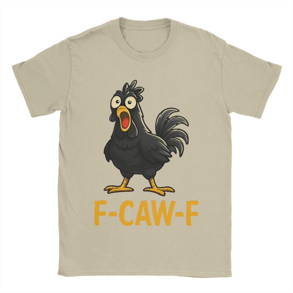 Funny FCawF Black Chicken Meme T Shirts Mens Cotton Novelty TShirts Round Collar Tee Shirt Short Sleeve Tops Graphic Print
