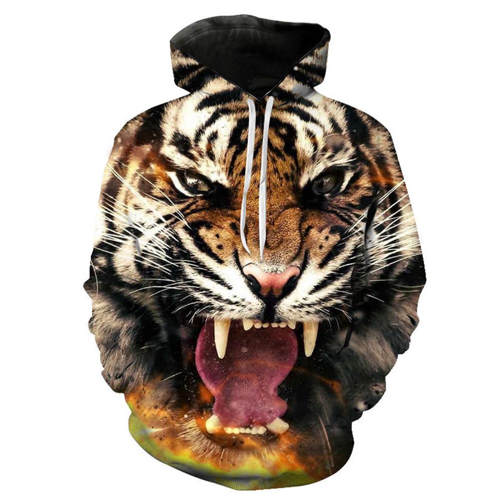 Spring Autumn Men'S Hoodie 3d Tiger Printed Loose Designer Sweatshirts Long Sleeves Pullover  Harajuku Y2k Clothing