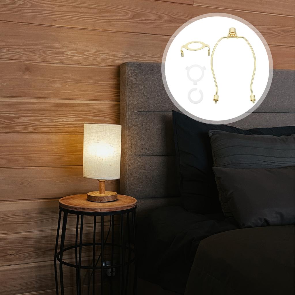 1 set Heavy Duty Brass Lamp Harp Shade Holder Plastic Adapter Frame Bracket For Base Lampshade Lighting Lampshade Frame