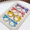 New Cat-Eye Frame Floral Pattern Anti-Blue Light Presbyopia Glasses for Women Fashionable Ultra-Light Reading Eyewear