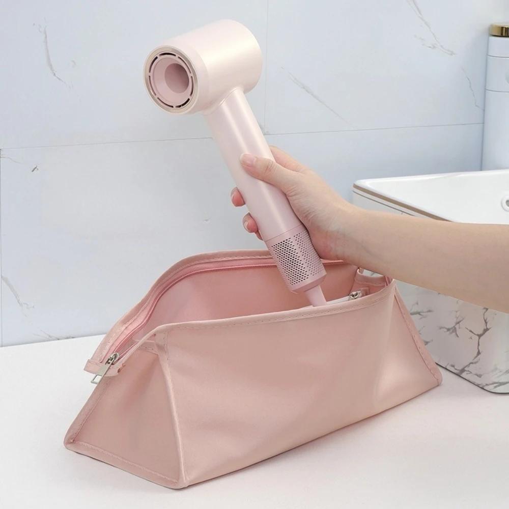 Storage Bag Portable Hair Dryer Curler Travel Organizer Dustproof Zipper Case with Protective Cover Compact Girls Accessories